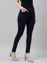 Load image into Gallery viewer, Go Colors Navy Cotton Polyester Super Stretch Jeggings