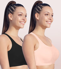 Load image into Gallery viewer, Enamor Low Impact Women's Cotton Everyday Sports Bra - All Day Comfort, Non Padded, Wirefree, High Coverage - SB06 (Pearl-Black)