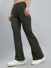 Load image into Gallery viewer, Go Colors Dark Olive Suede Bell Bottom