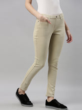 Load image into Gallery viewer, Go Colors Green Mist Cotton Polyester Super Stretch Jeggings
