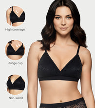 Load image into Gallery viewer, Enamor SMB04 Plunge Cup Non-Wired Bra, High Coverage (Black)