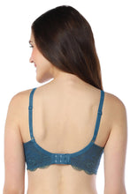 Load image into Gallery viewer, Amante Lace Elegance Padded Non-Wired Bra - Gebralta Blue 87701