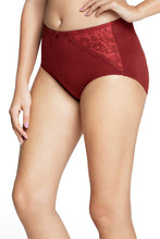 Load image into Gallery viewer, Amante Solid High Rise Seamed Full Brief Panty - Port Wine 75201