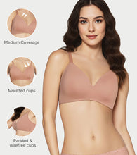 Load image into Gallery viewer, Enamor Drip T Shirt Bra for Women Padded, Wire-Free, Medium Coverage - SMB03 (Mocha Mousse)