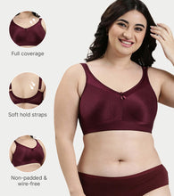 Load image into Gallery viewer, Enamor Hidden X-Frame and Smoothening Women's Full Support Everyday Bra - Jiggle control, Non Padded, Wirefree, Full Coverage - FB12 (Available in Plus sizes) (Grapewine)