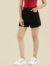 Load image into Gallery viewer, Go Colors Black Cotton Twill Shorts