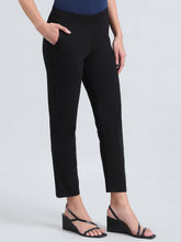 Load image into Gallery viewer, Go Colors Black Ponte Smart Fit Kurti Pant