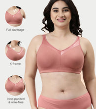 Load image into Gallery viewer, Enamor Full Support Super Lift Women's Cotton Everyday Minimizer Bra - Non Padded, Wirefree, Full Coverage - A112 (Available in Plus sizes) (Rosette)