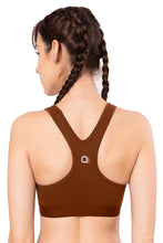 Load image into Gallery viewer, Amante Energize Medium Impact Round Neck Sports Bra - Potting Soil 98701
