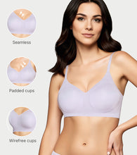 Load image into Gallery viewer, Enamor Invisi Bonded Fixed Cup Shimmer Dot T-Shirt Bra, Padded, Wire Free, Seam Free Fit - IO12 (Lilac Rizz)