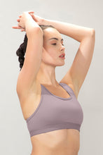 Load image into Gallery viewer, Amante Energize Medium Impact Round Neck Sports Bra - Purple Dove 98701