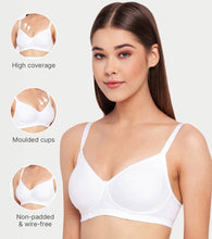Load image into Gallery viewer, Enamor Innovations Fabcool Encircled Side Support Shaper, Non Padded, Wirefree, High Coverage, Women's Cotton Everyday Bra - A042 (Available in Plus Sizes) (White)