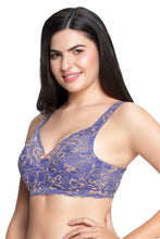Load image into Gallery viewer, Amante Fiesta Print Non Padded Wired Lace Bra - Periwinkle 87501