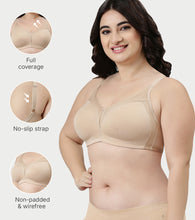 Load image into Gallery viewer, Enamor Innovations Fabcool Full Support Everyday Full Figure Bra - Jiggle Control and Antimicrobial, Non-Padded, Wirefree, Full Coverage Women's Bra - AB75 (Available in Plus Sizes) (Pale Skin)