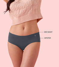 Load image into Gallery viewer, Enamor PH40 Innovations Invisi, All Day Comfort, Mid Waist Hipster Panty for Women - No Visible Panty Lines, Sweat wicking, Free Cut, Full Coverage - Pack of 1 (Ink Grey)