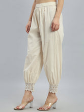 Load image into Gallery viewer, Go Colors Cream Embroidered Lace Salwar