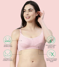 Load image into Gallery viewer, Enamor Innovations Eco-Melange Cotton, Women's Nursing Bra - Sectioned Lift and Support, Non Padded, Wirefree, High Coverage - MT02 (Orchid Melange)