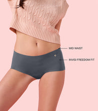 Load image into Gallery viewer, Enamor PS40 Innovations Invisi, All Day Comfort, Mid Waist Boyshorts Panty for Women - No Visible Panty Lines, Breathable, Sweat wicking, Free Cut, Full Coverage - Pack of 1 (Ink Grey)