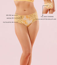 Load image into Gallery viewer, Enamor P151 The Lace Hug Mid-Waist Hipster Panty - Golden Haze