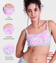 Load image into Gallery viewer, Enamor F151 Wirefree Full Coverage All Day Comfort Bralette - Jade Wing Print