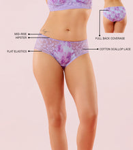 Load image into Gallery viewer, Enamor P151 The Lace Hug Mid-Waist Hipster Panty - Lilac Mist