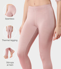 Load image into Gallery viewer, Enamor TH06 Women's Thermal Leggings with Soft Heat Generating Fabric, No Roll-Up with Stirrups at Bottom Hem, Engineered with HeatSkins™ Warm Technology. (Pale Pink)
