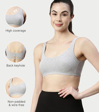 Load image into Gallery viewer, Enamor Low Impact Women's Cotton Everyday Sports Bra - All Day Comfort, Non Padded, Wirefree, High Coverage - SB06 (Greymelange)