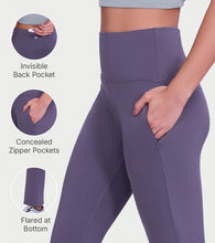 Load image into Gallery viewer, Enamor Fav Flare Pants – Butter-soft dry-fit, high-rise support & sleek flared style -A407 (Excalibur)