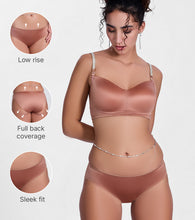 Load image into Gallery viewer, Enamor P184 Smooth Stretch Satin Bikini Panty for Women - Low Waist, Outer Elastic, Medium Coverage (Mocha Brown)