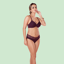 Load image into Gallery viewer, Sonari Bottle Green Lightly Padded Wirefree Bridal Lingerie Set – HONEY