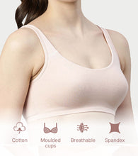 Load image into Gallery viewer, Enamor Low Impact Women's Cotton Everyday Sports Bra - All Day Comfort, Non Padded, Wirefree, High Coverage - SB06 (Pearl)