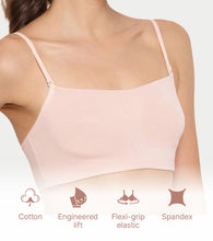 Load image into Gallery viewer, Enamor Moulded Double Layer Front Women's Cotton Cami Bra - Detachable Slim Straps with Back Keyhole, Non Padded, Wirefree, High Coverage - A022 (Pearl)