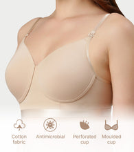 Load image into Gallery viewer, Enamor Innovations Fabcool Breathable Cup Women's T-Shirt Bra - Antimicrobial Comfort, Perforated Cups Padded, Wirefree, High Coverage - A165 (Pale Skin)