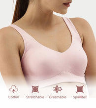 Load image into Gallery viewer, Enamor Easy Slip-On and Back Keyhole Women's Cotton Everyday Beginner's Bra - Padded, Wirefree, Full Coverage - A106 (Blushing Bride)