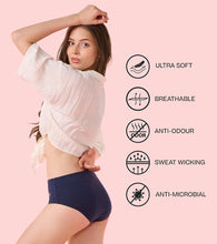 Load image into Gallery viewer, Enamor IP01 Innovations Bamboo Bliss, Anti Rash, All Day Comfort, Mid Waist Brief Panty for Women - Super Soft, Naturally Absorbent, Antimicrobial with Stain release, Inner Elastic, Full Coverage- Pack of 1 (Eclipse)