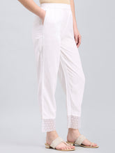 Load image into Gallery viewer, Go Colors White Organza Ethnic Pant