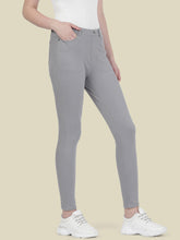 Load image into Gallery viewer, Go Colors Ebony Grey Cotton Polyester Super Stretch Jeggings