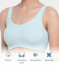 Load image into Gallery viewer, Enamor Low Impact Women's Cotton Everyday Sports Bra - All Day Comfort, Non Padded, Wirefree, High Coverage - SB06 (Capri Melange)