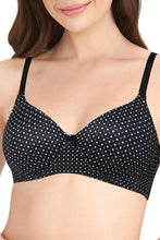 Load image into Gallery viewer, Amante Smooth Dreams Padded Non-wired T-shirt Bra - Black Dot Print 82301