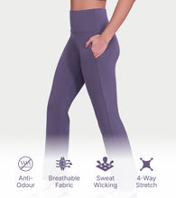 Load image into Gallery viewer, Enamor Fav Flare Pants – Butter-soft dry-fit, high-rise support & sleek flared style -A407 (Excalibur)