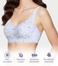 Load image into Gallery viewer, Enamor Innovations Bamboo Bliss, everyday ,Full Support , Women's T-Shirt Bra - Super soft, naturally absorbent & Antimicrobial, Padded, Wirefree, High Coverage - A077 (Blue Tinted Wings Print)