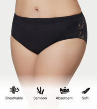 Load image into Gallery viewer, Enamor BambooBliss Lace Back Boyshorts, Mid Rise, Full Back Coverage - IP26 (Black)