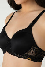 Load image into Gallery viewer, Amante Glam Lace Padded Wired Balconette Bra - Black 05301