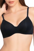 Load image into Gallery viewer, Amante Cotton Dream Padded Non Wired T-shirt Bra - Black 83601