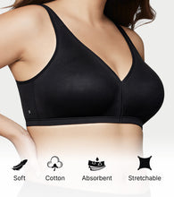 Load image into Gallery viewer, Enamor True Form Cotton Comfort Bra. Non-Padded, Wire-Free and Full Coverage - A124 (Black)