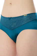 Load image into Gallery viewer, Amante Elegant Lace Hipster Panty - Gibralta Blue & Stucco 101201