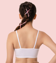 Load image into Gallery viewer, Enamor Innovations Antimicrobial, Cami Neck , Front Double Layer Women's Cotton Beginner's Bra - Pop-On Style, Non Padded, Wirefree, High Coverage - BB02 (White)
