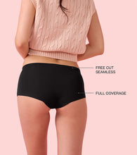 Load image into Gallery viewer, Enamor PS40 Innovations Invisi, All Day Comfort, Mid Waist Boyshorts Panty for Women - No Visible Panty Lines, Breathable, Sweat wicking, Free Cut, Full Coverage - Pack of 1 (Jet Black)
