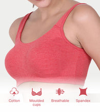 Load image into Gallery viewer, Enamor Low Impact Women's Cotton Everyday Sports Bra - All Day Comfort, Non Padded, Wirefree, High Coverage - SB06 (Tomato Melange)