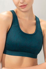 Load image into Gallery viewer, Amante Energize Medium Impact Round Neck Sports Bra - Squigly Line Print 98701